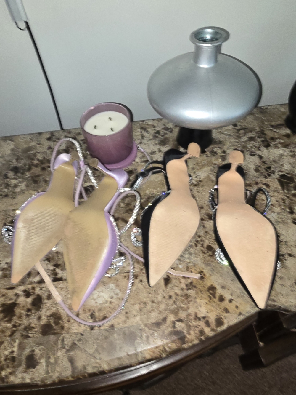 Elegant Rhinestone Bow Pointed-Toe Mule - Pink and Black - Picture 2 of 3